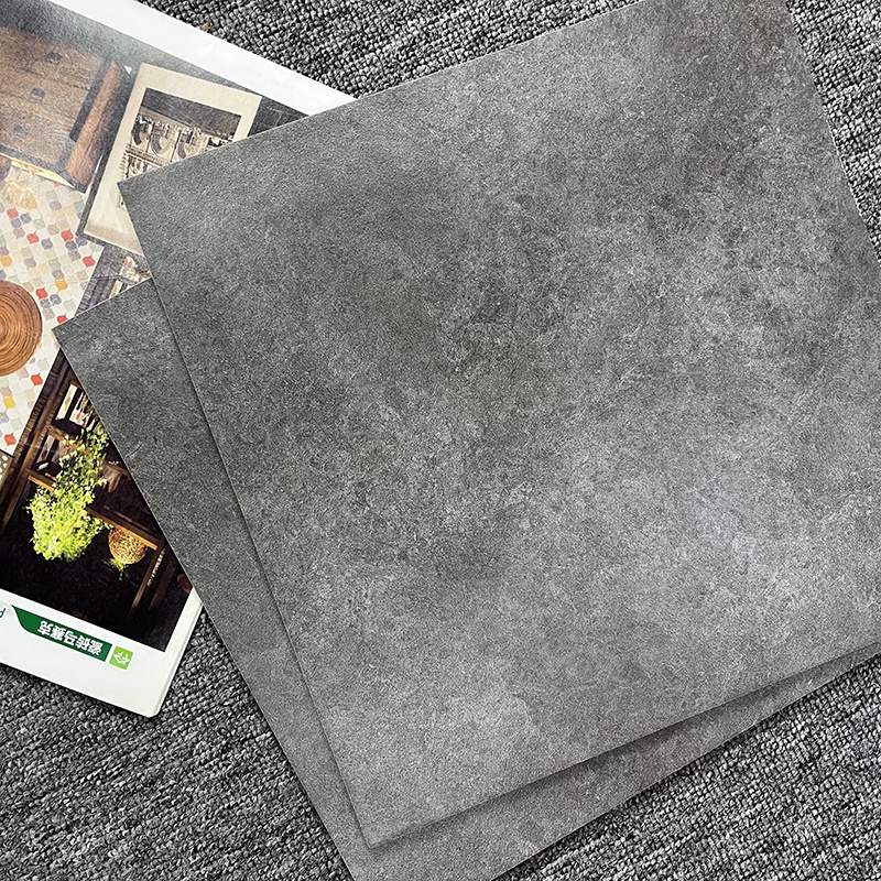 300X300 600X600 Non Slip Modern Cement Style Dark Grey Bathroom Ceramic Floor Tiles