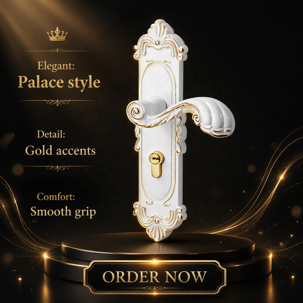 European Modern Interior Door Lock Ivory White Bedroom Door Handle Set Double Single Tongue Mechanism Easy Hotel Apartment