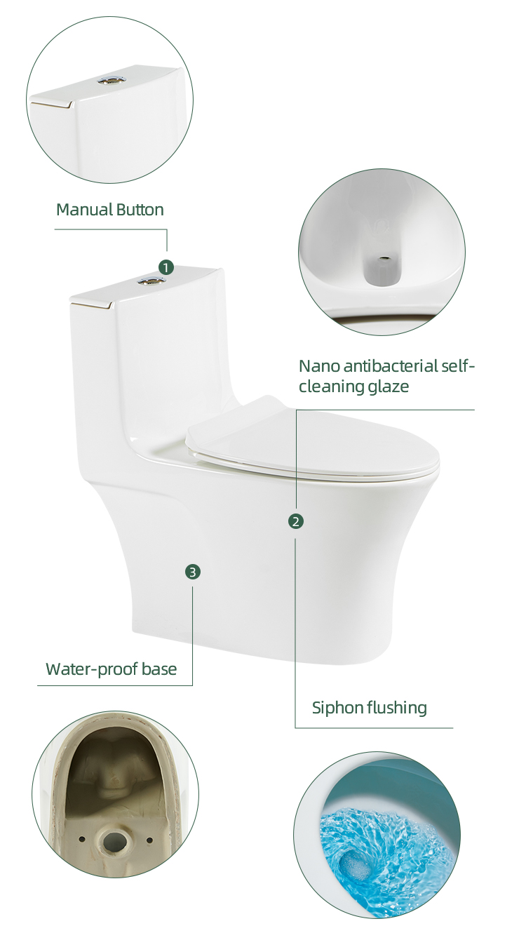 Super Vortex Siphon Flushing One Piece Toilet Sets Bathroom Siphonic Floor Mounted Ceramic Toilet Wc Sanitary Ware Foshan