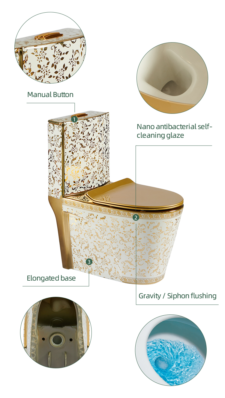 Bathroom Washdown Russia Wc Elongated Toilet Bowl Ceramic Floor Mounted Gravity or Siphon Flushing Water Closet Toilet