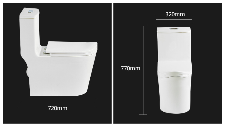 Function S-trap Types of Toilet Bowl Siphon Flushing Elongated Toilet Bowl High Quality One-piece Water Closet Toilet