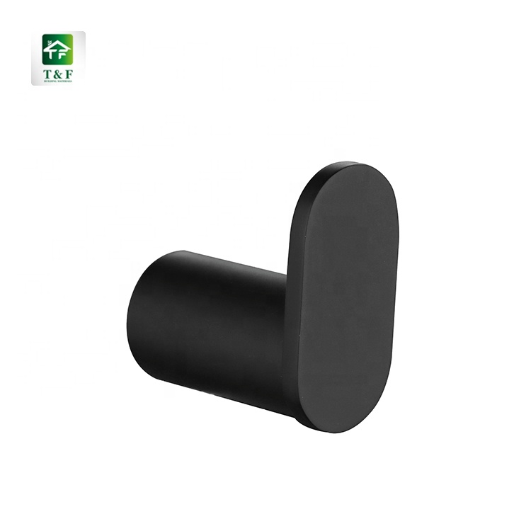 Black Bath Washing Room Robe Hanger Hook Modern Wall Mount Stainless Steel Clothes Hat Robe Hanger Hook