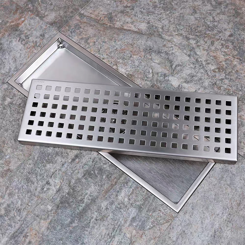 Bathroom Accessories Modern Floor Drain Rectangle Drainer 304 Stainless Steel Shower Floor Drain
