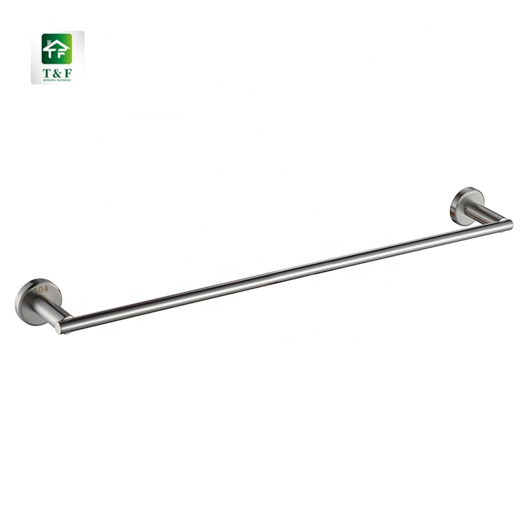Bathroom Stainless Steel Towel Rack Wall Mounted Single Towel Holder Polished Towel Bar