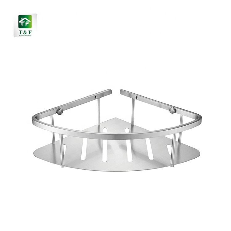 Bathroom Stainless Steel Bathroom Triangle Corner Shelf Washroom Single Layer Corner Basket