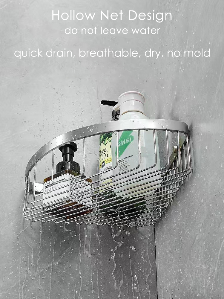 Bathroom Stainless Steel Bathroom Triangle Corner Shelf Washroom Single Layer Corner Basket