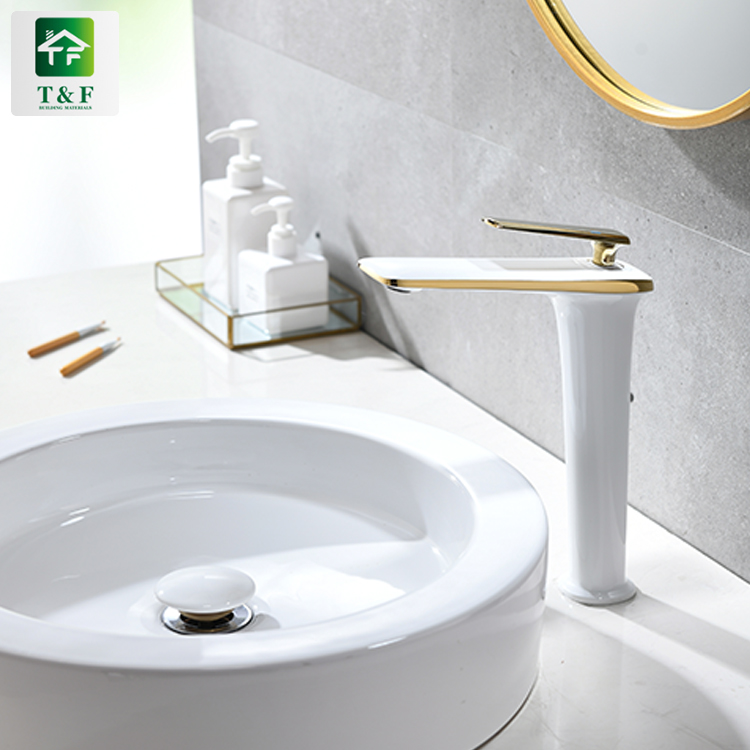 Manufacturer Sink Taps Bathroom Basin Water Faucets White Color Faucet Tap
