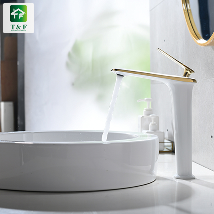 Manufacturer Sink Taps Bathroom Basin Water Faucets White Color Faucet Tap