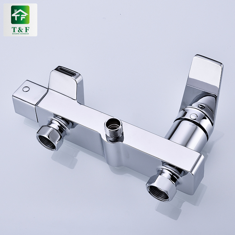 High Quality square Shape Single Hole Bathroom Faucet Set Bath Mixer Brass Shower Taps