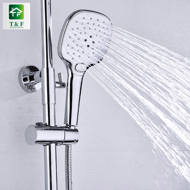 High Quality square Shape Single Hole Bathroom Faucet Set Bath Mixer Brass Shower Taps