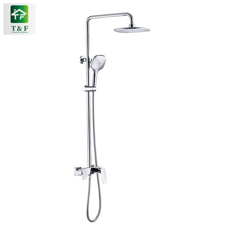 High Quality square Shape Single Hole Bathroom Faucet Set Bath Mixer Brass Shower Taps