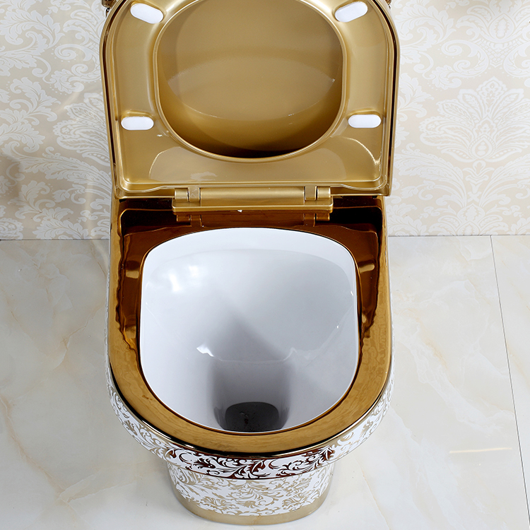 Sanitary Decorated Gold Toilet Golden Ceramic Toilet Silver Colored Gold Wc