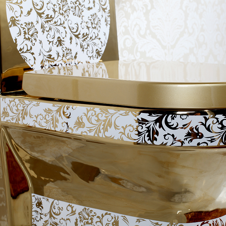 Sanitary Decorated Gold Toilet Golden Ceramic Toilet Silver Colored Gold Wc