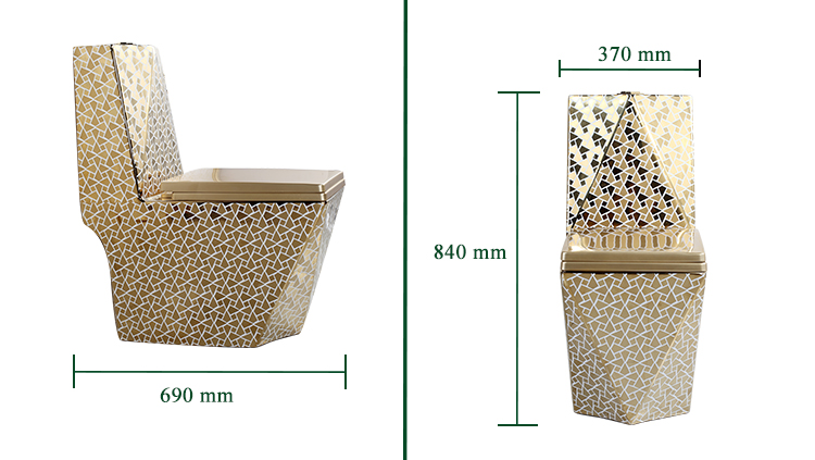 Luxury Diamond Golden Bathroom Accessory Japanese One Piece Set Decor Bowl Ceramic Wc Gold Toilet