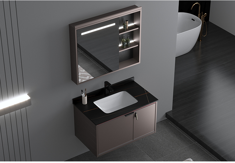 High Quality Single Sink Cabinet Mirror Bathroom Vanity Waterproof Bathroom Vanity