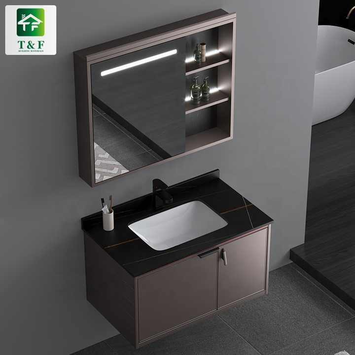 High Quality Single Sink Cabinet Mirror Bathroom Vanity Waterproof Bathroom Vanity