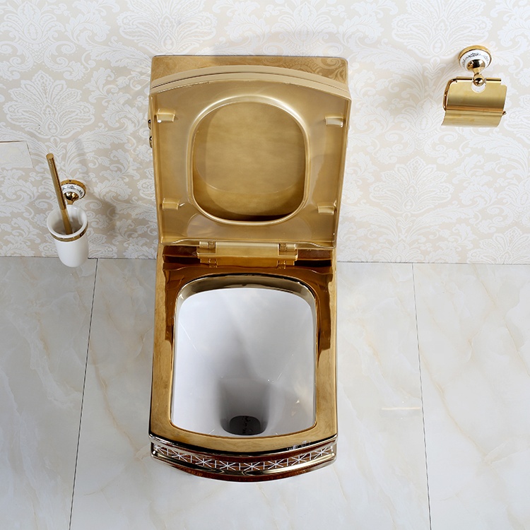 New Design Toilet Hot Selling Luxury Design Ceramic Plating Gold Color Bathroom Toilet
