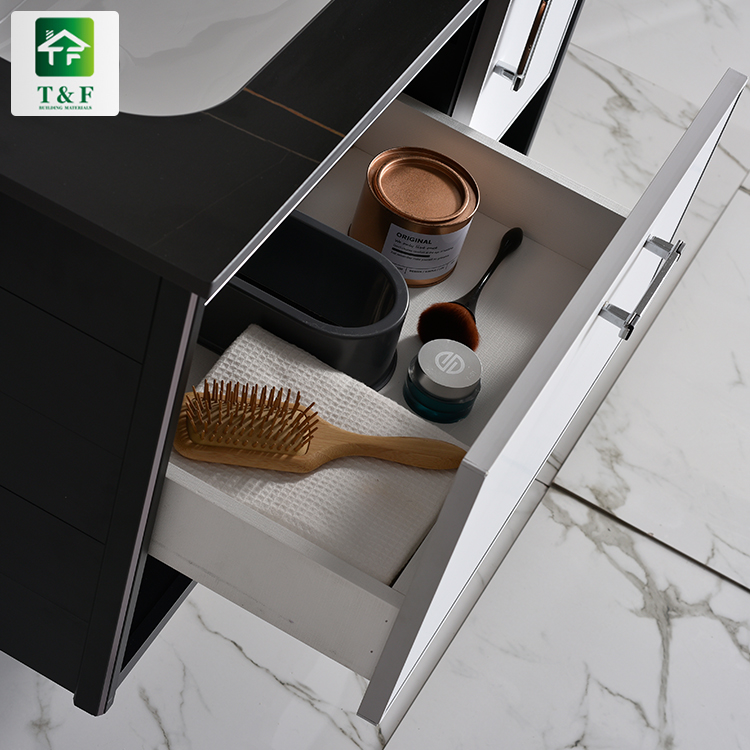 Washroom Vanity Luxury Modern Furniture Frame Structure Aluminum Home Small Bathroom Vanity Cabinet with Mirror
