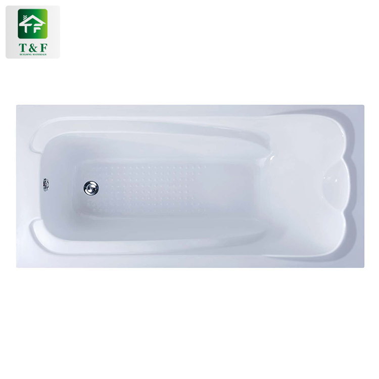 Embedded Acrylic White Automatic Drainage Pipeline New Bathtub Bath Tub Rectangle Bathtub