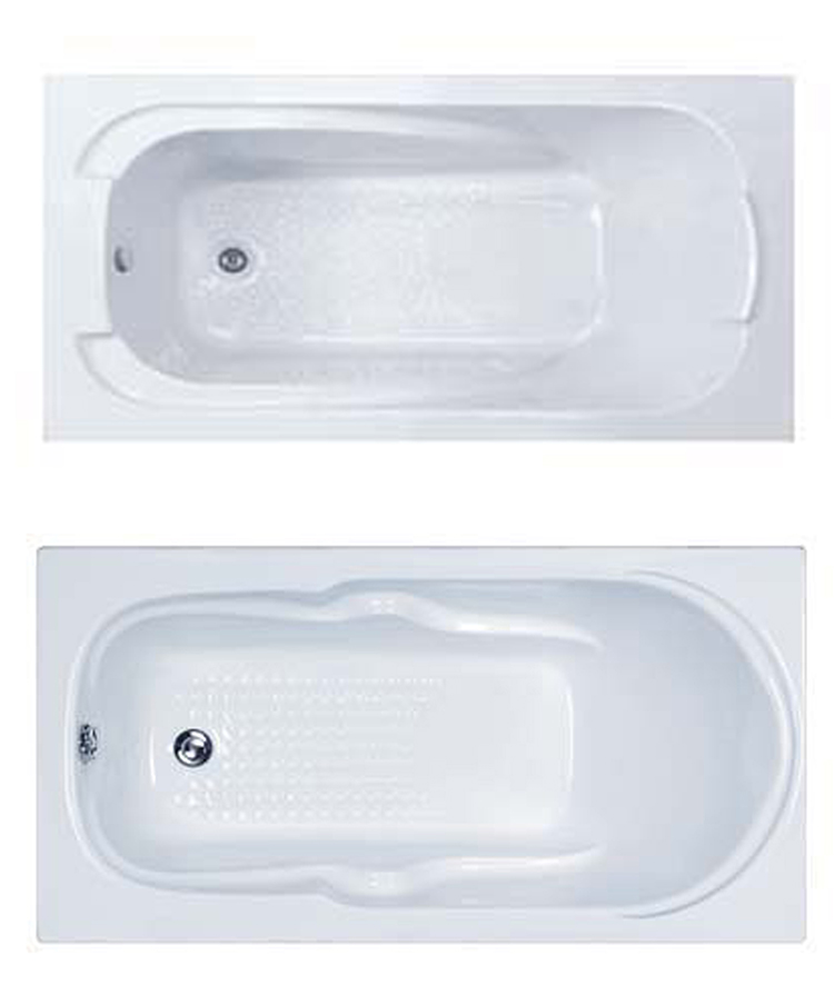 Embedded Acrylic White Automatic Drainage Pipeline New Bathtub Bath Tub Rectangle Bathtub