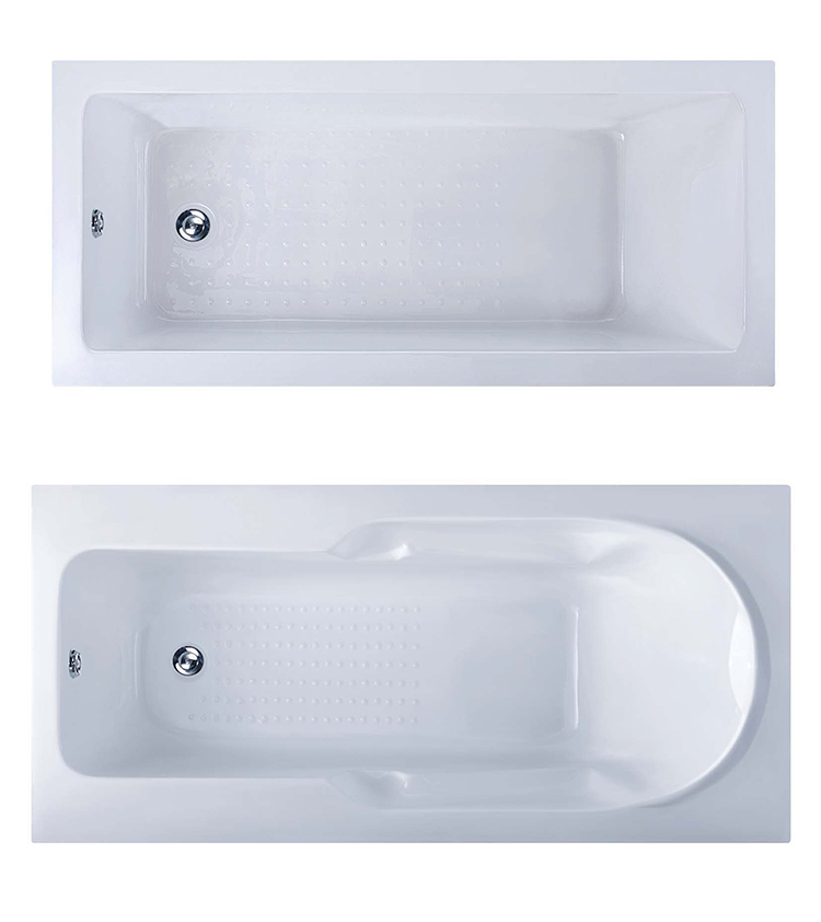 Embedded Acrylic White Automatic Drainage Pipeline New Bathtub Bath Tub Rectangle Bathtub