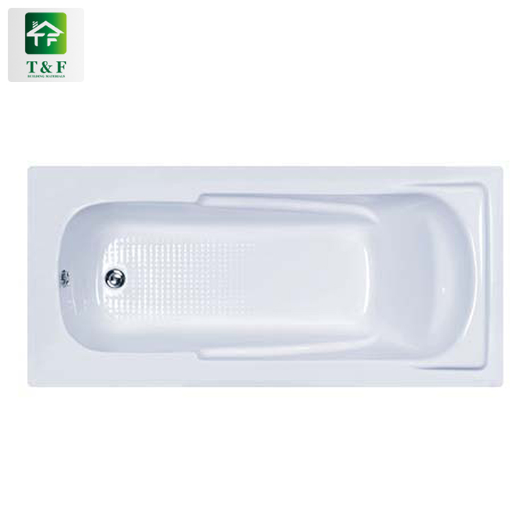 Modern Rectangle 1.4m White Acrylic Solid Surface Stone Drop-in Soaking Bathtubs