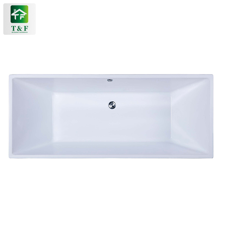 Modern Rectangle 1.4m White Acrylic Solid Surface Stone Drop-in Soaking Bathtubs