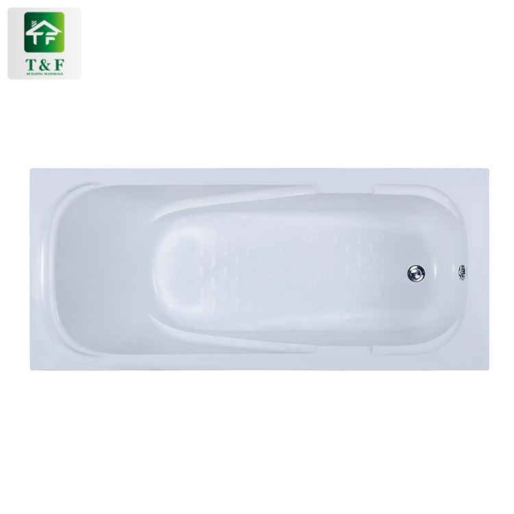 Modern Rectangle 1.4m White Acrylic Solid Surface Stone Drop-in Soaking Bathtubs