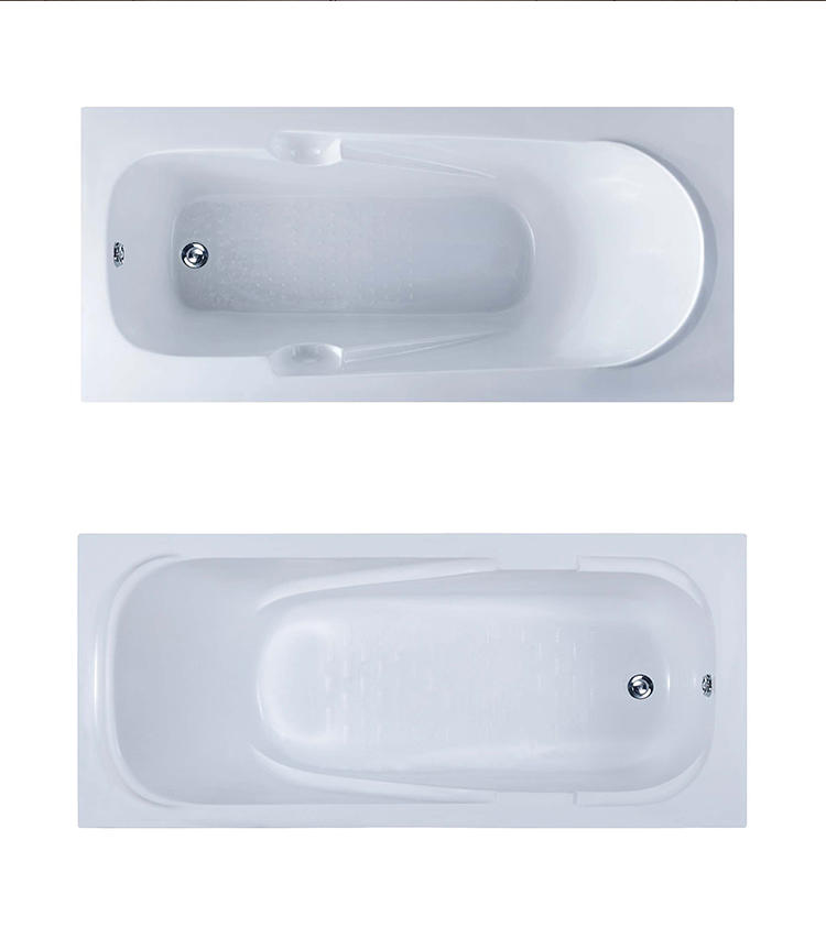 Modern Rectangle 1.4m White Acrylic Solid Surface Stone Drop-in Soaking Bathtubs