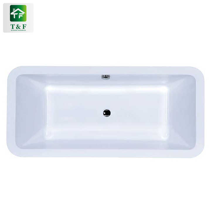 Modern Rectangle 1.4m White Acrylic Solid Surface Stone Drop-in Soaking Bathtubs