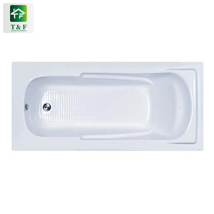 Custom Size Embedded 1-2 Person White Acrylic Smooth Surface Bathtub Oval Bath Tub