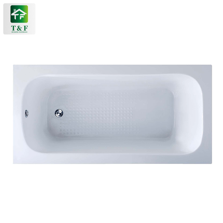 Custom Size Embedded 1-2 Person White Acrylic Smooth Surface Bathtub Oval Bath Tub