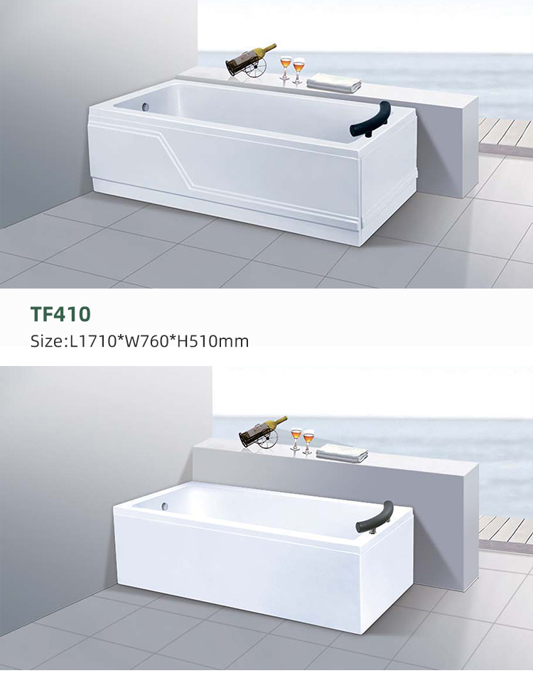 Bathroom Solid Surface Acrylic Sanitary Ware Hotel Colorful Light Freestanding 1.7m Bathtub