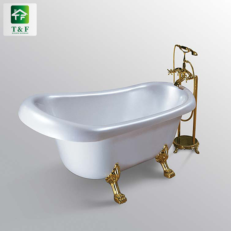 Bathroom Popular Seamless Acrylic Curve Freestanding Bathtub Surging Massage Stone Bath Tub