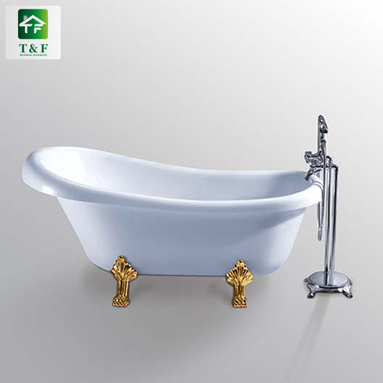 Bathroom Popular Seamless Acrylic Curve Freestanding Bathtub Surging Massage Stone Bath Tub