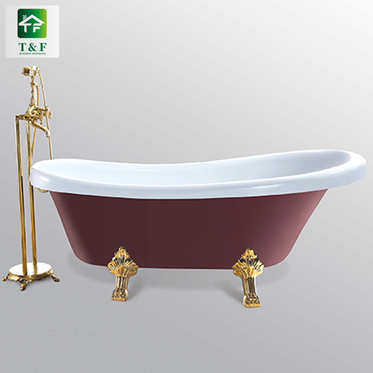 Bathroom Popular Seamless Acrylic Curve Freestanding Bathtub Surging Massage Stone Bath Tub