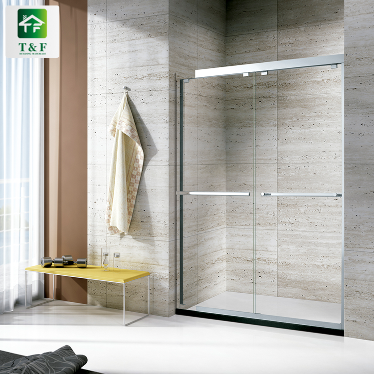 Bathroom Stainless Shower Enclosure Sliding Door Rectangle Acrylic Base Shower Rooms