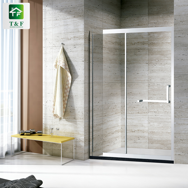 Bathroom Stainless Shower Enclosure Sliding Door Rectangle Acrylic Base Shower Rooms