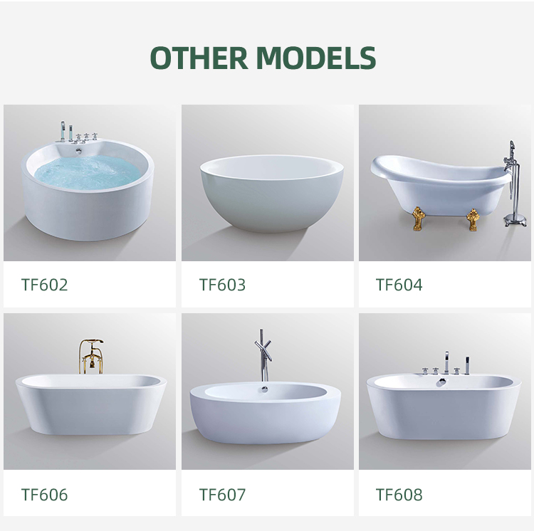China Bathroom Hot Tub Porcelain White Floor-standing 1.5m Irregular Soaking Acrylic Whirlpool Bathtub