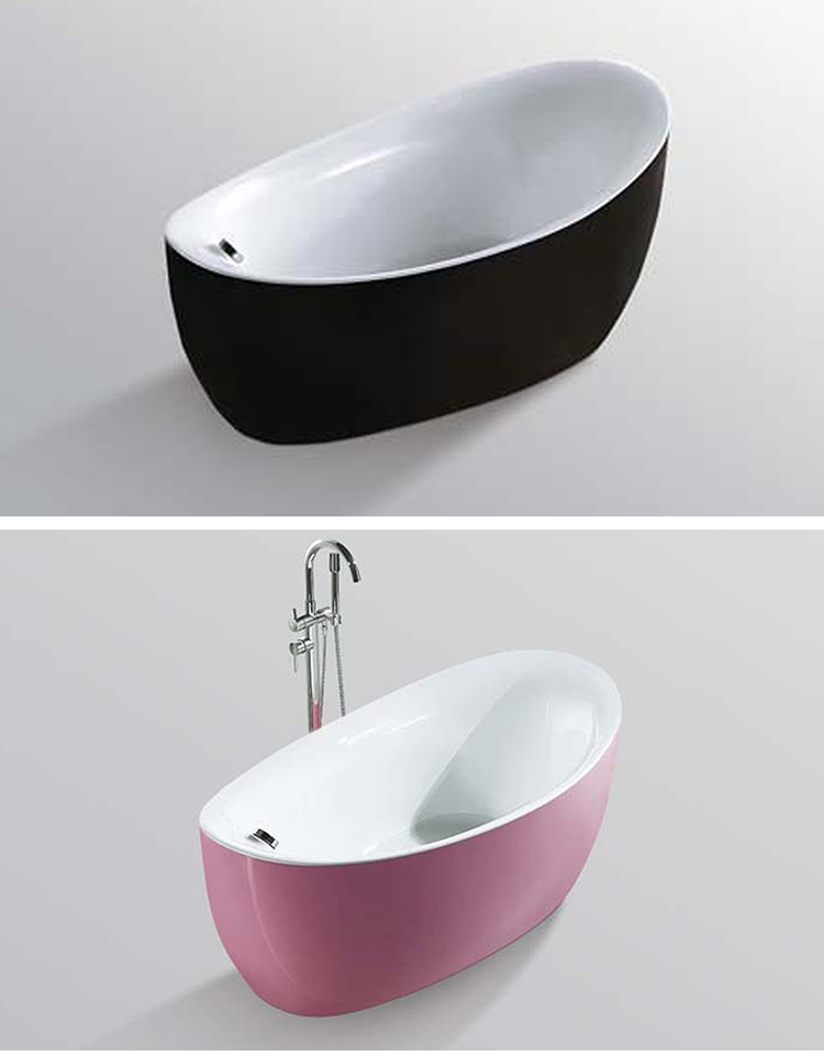 China Bathroom Hot Tub Porcelain White Floor-standing 1.5m Irregular Soaking Acrylic Whirlpool Bathtub