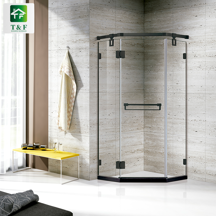 High Quality Hinge Door 8mm Tempered Glass Bathroom Shower Room with Stainless Steel Frame Rectangle Shower Room