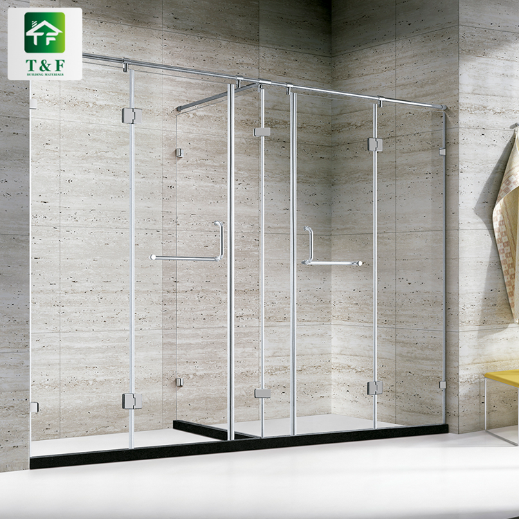 High Quality Hinge Door 8mm Tempered Glass Bathroom Shower Room with Stainless Steel Frame Rectangle Shower Room