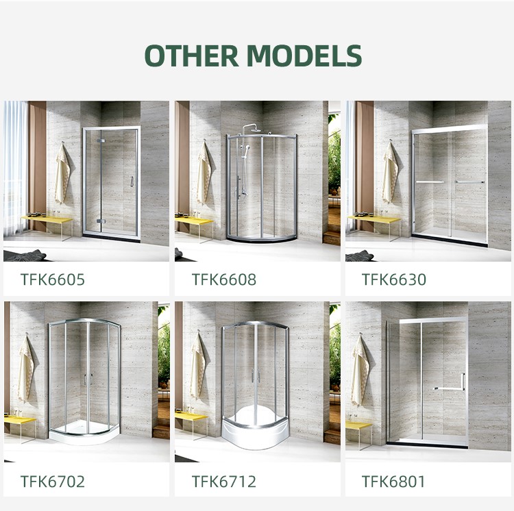 High Quality Hinge Door 8mm Tempered Glass Bathroom Shower Room with Stainless Steel Frame Rectangle Shower Room