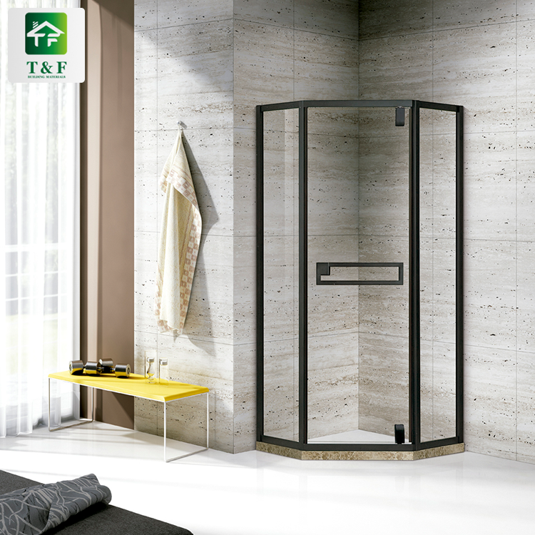 Modern Straight Hinge Glass Square Shower Box Door Rectangle Stainless Steel Enclosed Bathroom Shower Room