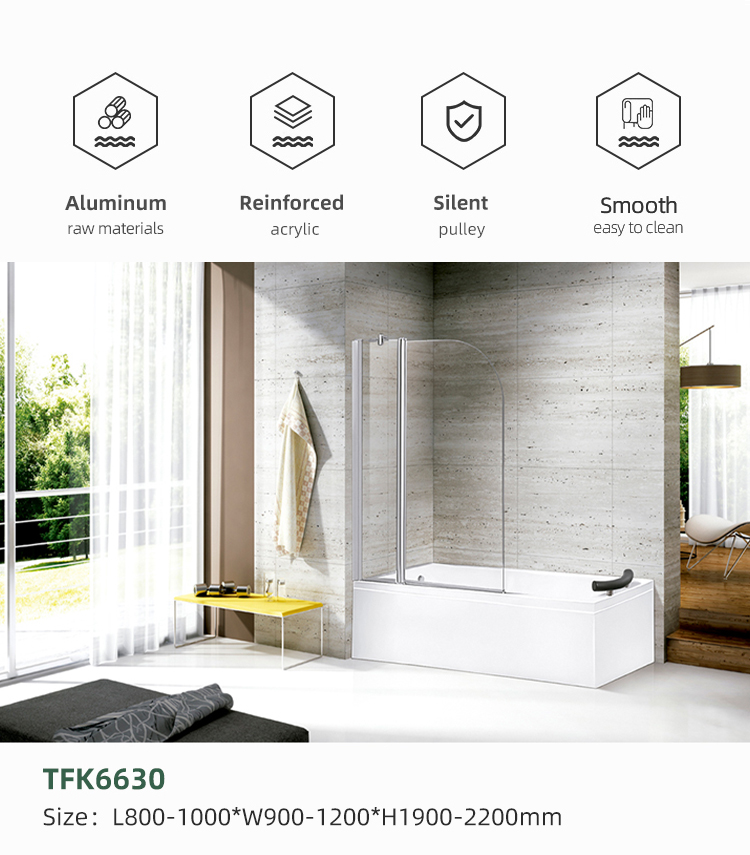 Indoor Bathroom Hinge Folding Enclosed Tub Shower Cabins Rectangle Bath with Tub Shower Rooms