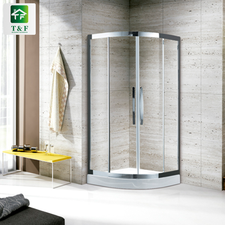 High Quality Straight Tempered 8mm Glass Door Shower Cabin Bathroom Acrylic Base Shower Room