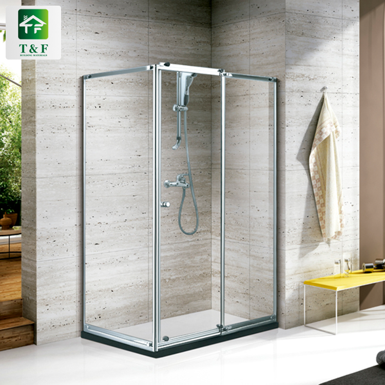 High Quality Straight Tempered 8mm Glass Door Shower Cabin Bathroom Acrylic Base Shower Room