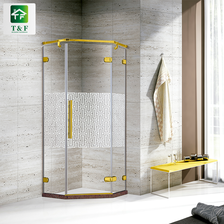 High Quality Straight Tempered 8mm Glass Door Shower Cabin Bathroom Acrylic Base Shower Room