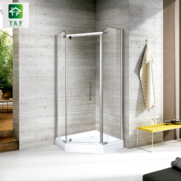 Bathroom 8mm Tempered Glass Door Sliding Stainless Steel Frame Rectangular Box Shower Room
