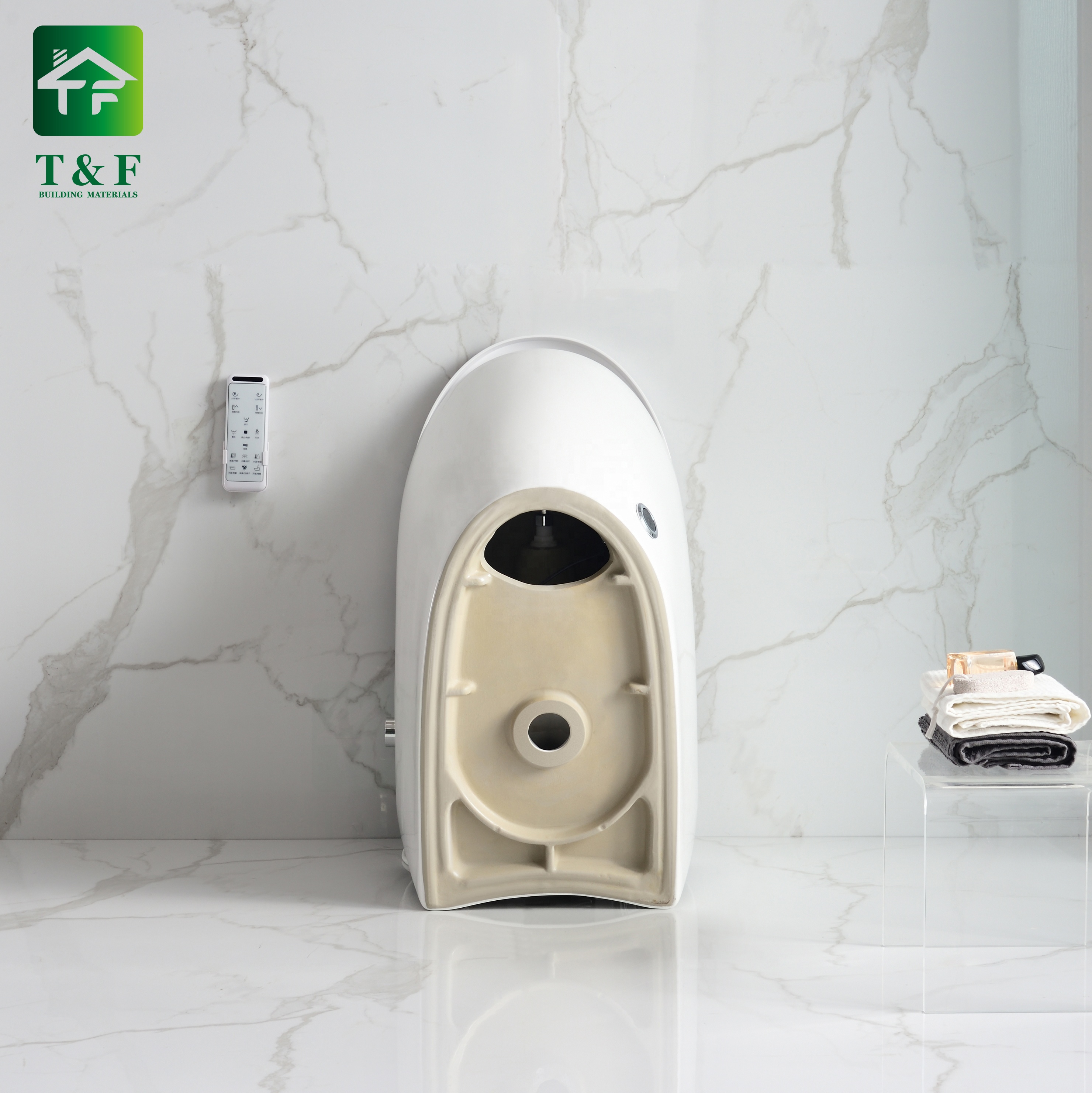 Modern Luxury Bathroom Wc Sanitary Ware Intelligent Automatic Flush Electric One Piece Ceramic Tankless Bidet Smart Toilet